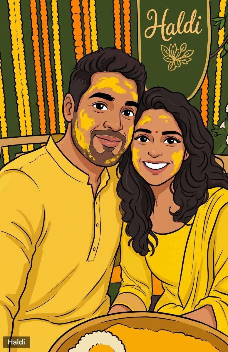 Soham and Sonam at their Haldi ceremony