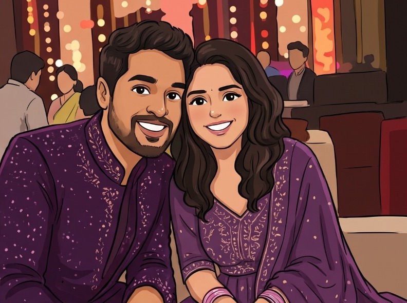 Soham and Sonam at their Sangeet celebration